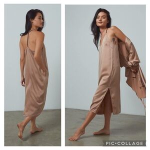 Lunya Small Washable Silk Slip Dress Otium Tan